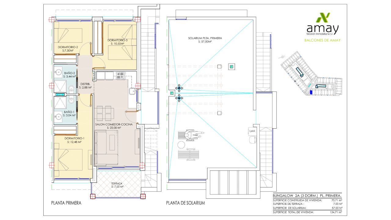 Bungalowi Balcones de VIVI, Torrevieja, Alicante, Espanja 3 makuuhuonetta, 70.71 m2 No. 89796